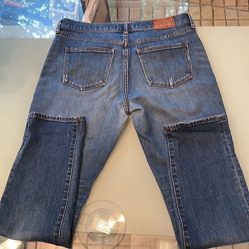 Madewell jeans 27 the slim boyjean blue distressed including crutch area - Picture 6 of 14